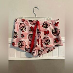Strawberry Shortcake Fuzzy Pajama Sleep Shorts Size Junior Large (11-13) NWT